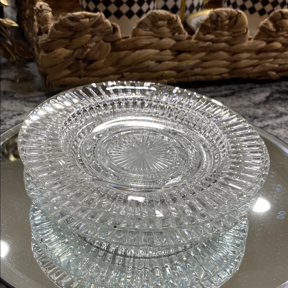 (3) Vintage Anchor Hocking Queen Mary Clear Glass Bread & Butter Plates!
